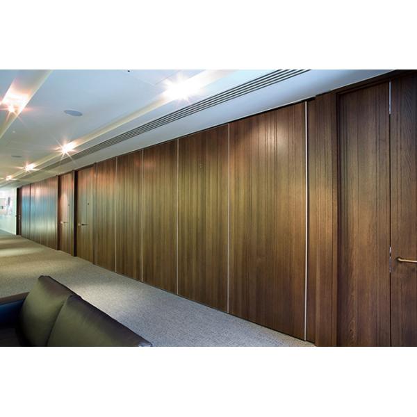 Soundproof Sliding Acoustic Movable Partition Wall Wood Grain Color