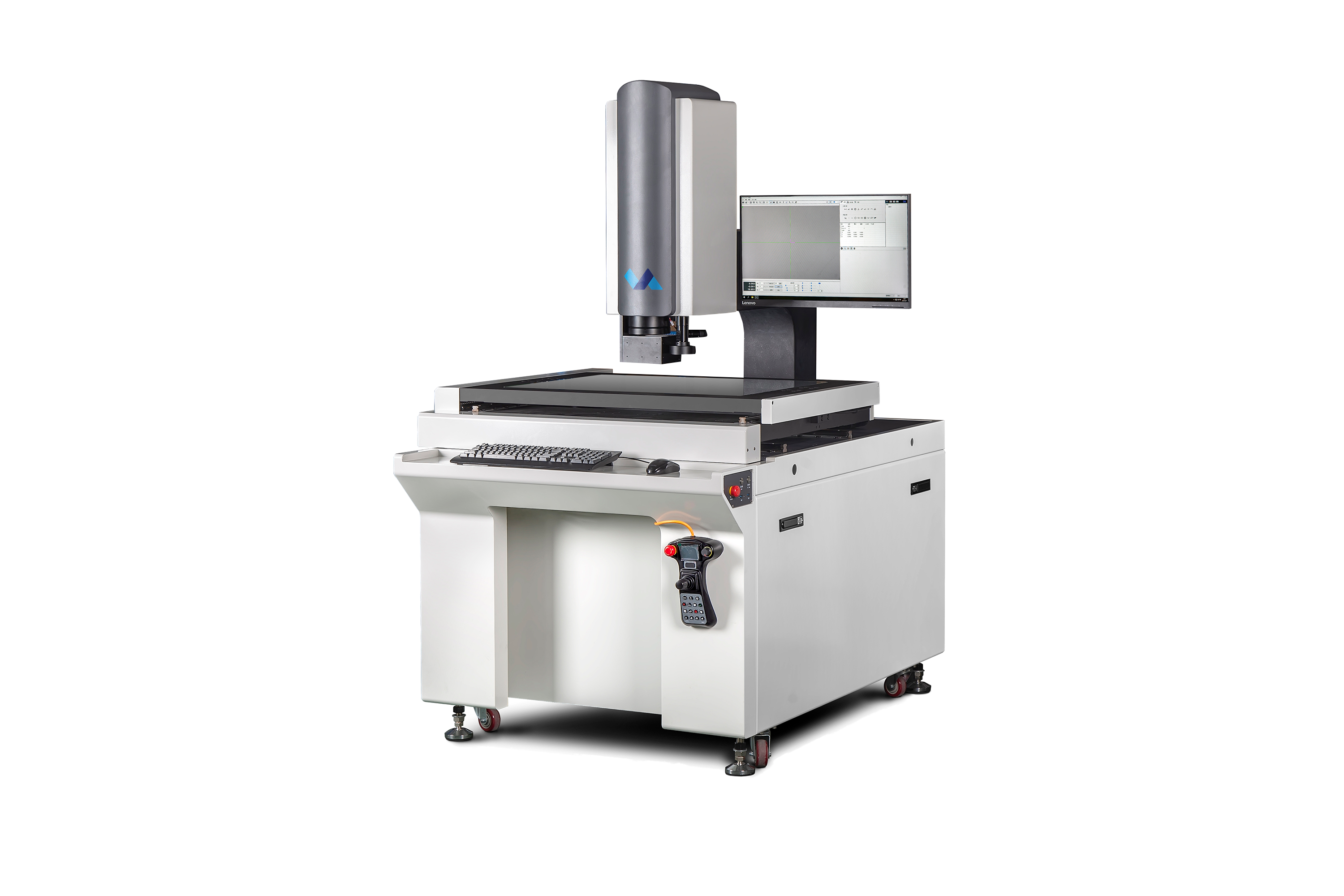 Close-up view of dual-lens optical system