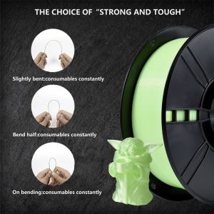 PLA+ 3D Printer Filament Toughness Enhanced Transparent Green 330M