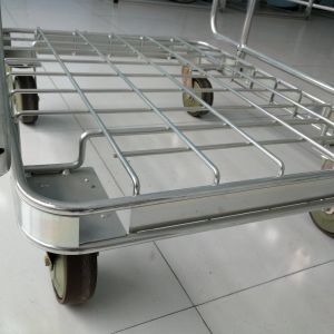 Metal Frame Luggage Trolley Silver For Delivery Luggage Or Goods