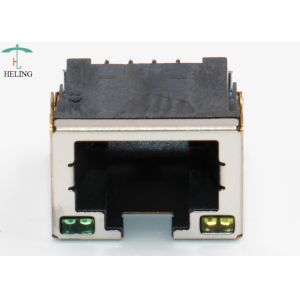 Through Hole PCB Mount RJ45 Jack 8P8C One Port Side Entry Built - In LED