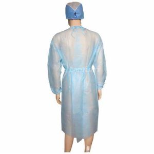 Quality Polypropylene Disposable Medical Gowns Anti Alcohol With Eastic / Knitted Cuffs for sale