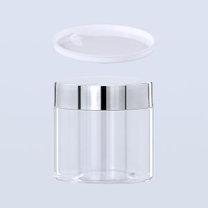 Plastic Jars Round Clear Cosmetic Container with Black Lids, Bagease Slime Jars