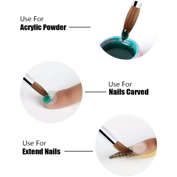 Professional Wholesale Superior Art High Quality 11 Different Sizes Custom Kolinsky Acrylic Nail Brush