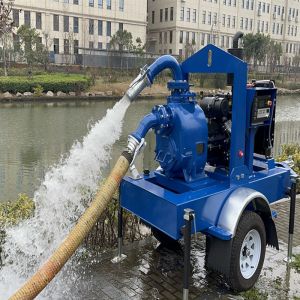 Trailer Mounted Water Pump Set Solid Handing 76mm Single Stage Pump Diesel