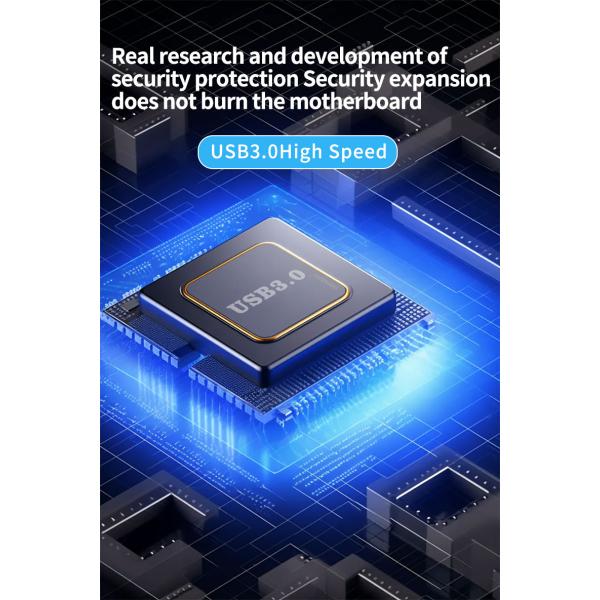 Customized Logo Accepted Speed USB 3.0 Hub with 7 Ports and Aluminum Alloy Design