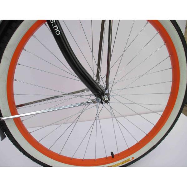 Single Speed Adult Coaster Brake Beach Cruiser Bike with Front Carrier and 26" White Wall Tire