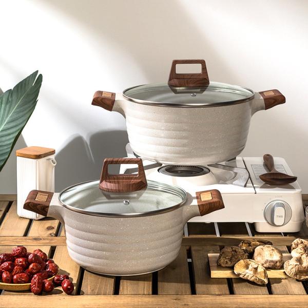 Buy Custom Non-Stick Aluminum Stockpots With Lid Medical Stone Coating at wholesale prices