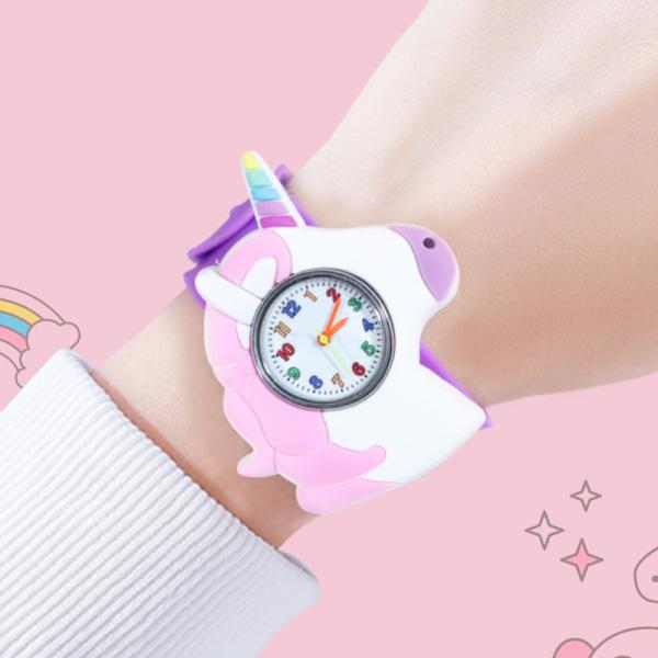 Unicorn Quartz Kids Watch 0.6cm Thickness 3ATM Waterproof Arcylic Material