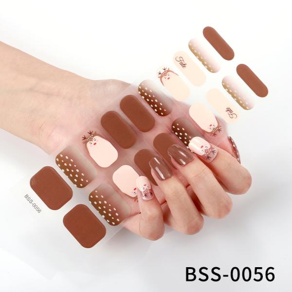 3D Gel Semi Cured Nail Wraps With Solid Color and Grow In The Dark for Korean Nails