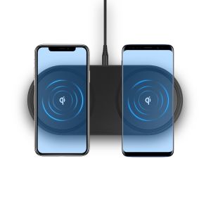 PC Twin Station Qi Wireless Charging Pad Fast Charge 2 In 1 205KHz