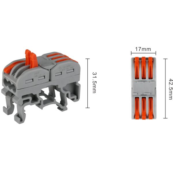 Conductor Din Rail Screw Terminal Block Compact Din Rail Electric Cable Wiring