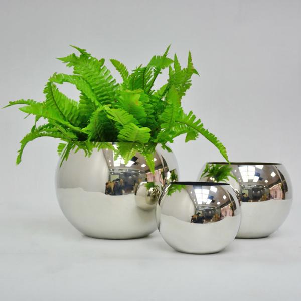 Buy Ball Shape Paint 20cm Dia Odm Stainless Steel Flower Pot at wholesale prices