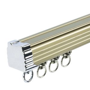 2m Modern Brushed Anodize Bendable Double Curtain Track