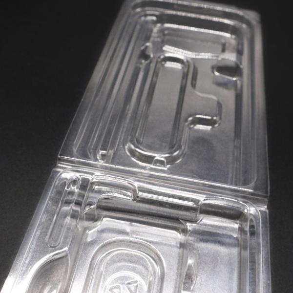 Transparent ESD Packaging Trays Plastic PET Hinge Clam Shell ESD Blister Tray