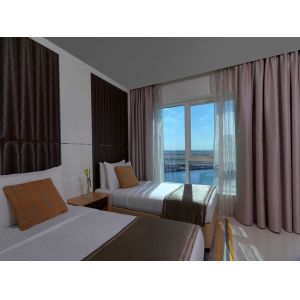 Hotel apartment room furniture made by Laminate board for Desk with Minibar