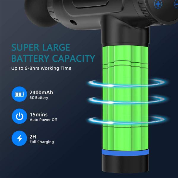 Rechargeable Hand Held Deep Tissue Massager Handheld Gun 30 Speeds 3200rpm
