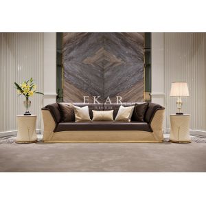 High Class Leather Living Room Furniture Large Sofa W002SF