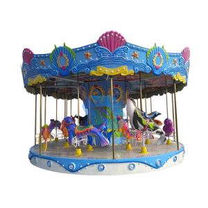 Kids Outdoor Merry Go Round / Horse Carousel Ride For Carnival Amusement Park