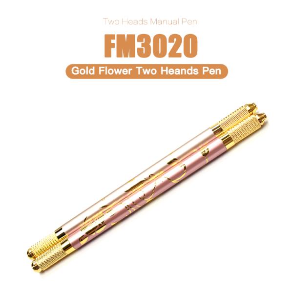 Golden Professional Microblading pen Double Head Manual Pen Eyebrow Tattoo Pen For Permanent Make Up Hand Tool