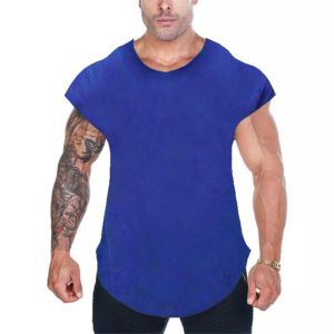 Muscle Fitness high quality soild color Cotton shirts Men sports T-shirt