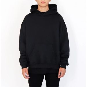 China Blank Thick Unisex Plain Hoodies 100% Cotton Oversized Pullover Streetwear on sale