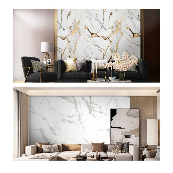 1220×2440mm Waterproof PVC Marble Sheet for Interior Wall Cladding