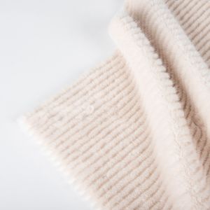 Soft and Cozy 100% Polyester Tricot Knitted Brushed Faux Fur Fabric for Ladies