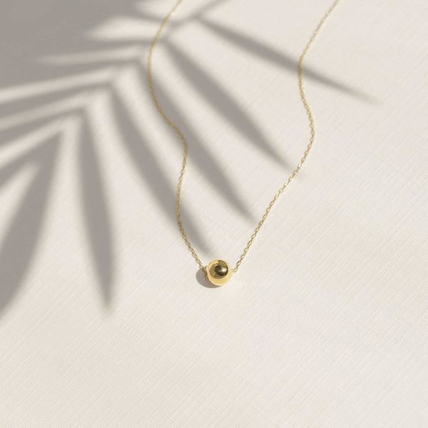 Customized designs 18K light yellow gold Little Golden Ball Pendant Necklace