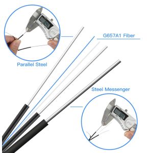 Black Gjyxfch Drop Wire Cable 2F G657A1 Fiber FRP Strength