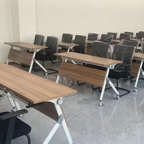 Buy Wooden Folding Conference School Student Staff Training Table With Wheels at wholesale prices