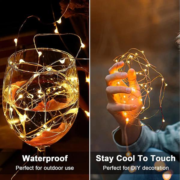 Warm White 200 LEDs Plug In Copper Wire Lights Dual Color LED String Lights 3W