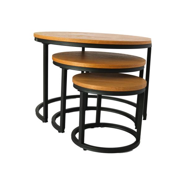 3 Set Of 18mm 70x48mm Round Wood Dinning Table