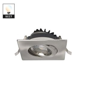 Quality FCC Passed Plastic Dimmable LED Downlights 4inch 12W CRI 90 With Square Trim for sale