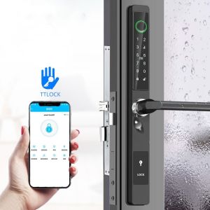 Slim Broken Bridge Aluminum Smart Door Lock Wireless Anti Theft Fingerprint