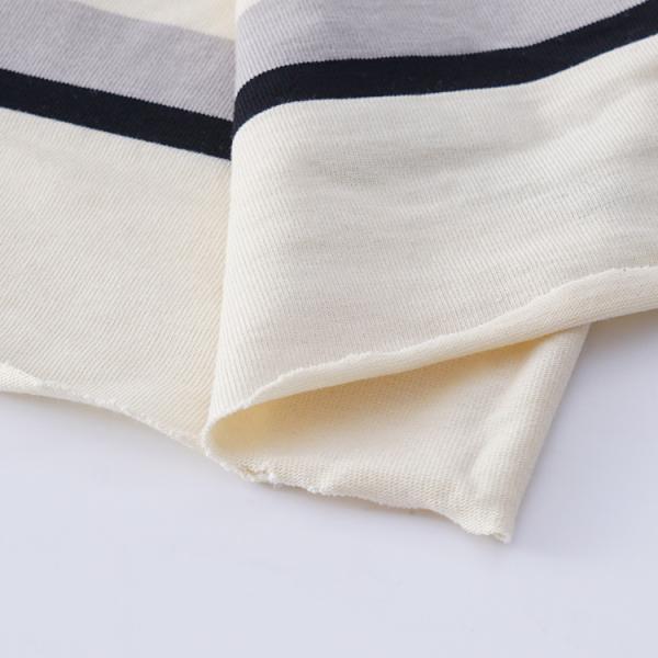220g Striped Cotton Fabric Low Shrinkage Summer Knitted Material