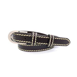 Eco - Friendly Womens Genuine Leather Belt / Slim Black Leather Belt