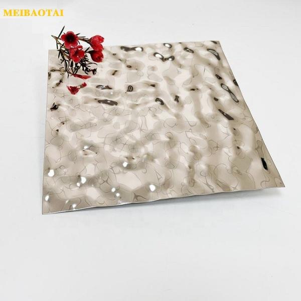 8k Mirror Water Ripple Stainless Steel Sheet 3D Emboss Stainless Steel Panel