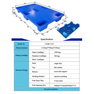 Recycled Nestable Plastic Pallet HDPE Pallets 1000KG 1125*700*150mm