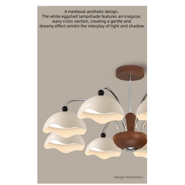 JYLIGHTING French Style Study Eggshell Chandelier Nordic Living Room Lamp Medieval Modern Dining Room Bedroom Pendant Light