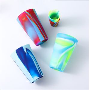 Food Grade Silicone Cup Collapsible Unbreakable Drinking Cup for Travel Mixed