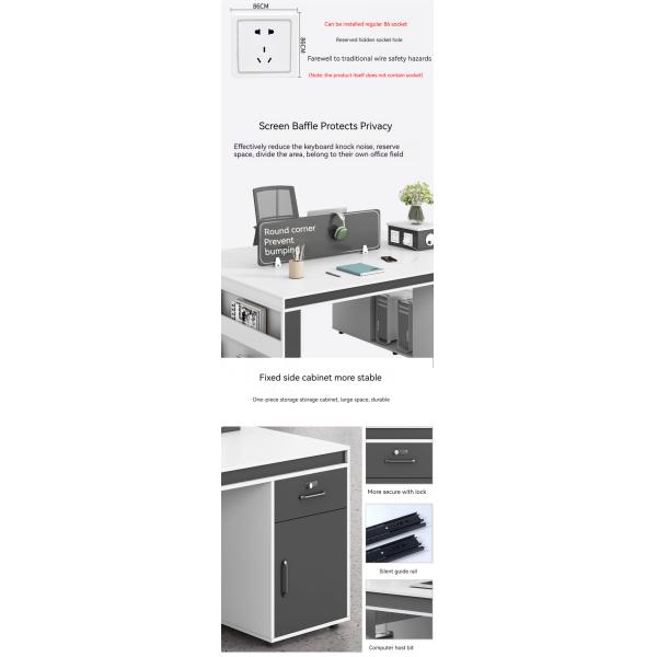 Modern Design Simple Office Workstation with 2 4 6 Staff Chairs and Desk Combination