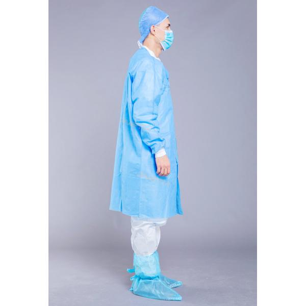 Buy Visitor Blue Non Woven SMS 35g Disposable Lab Coat at wholesale prices