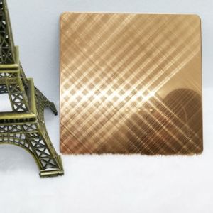 0.5mm Decorative Colored Stainless Steel Sheet 8K Copper Cross Hairline