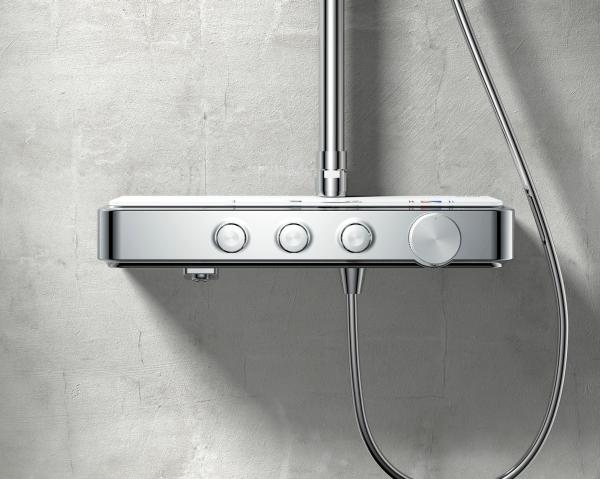 AT-P011 luxury bathroom shower column chrome colour 3 functions rain shower with table Foshan supplier