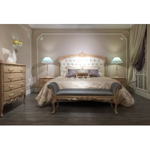 Wooden Frame Bedroom Furniture Luxury Italian Bed