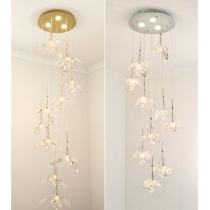 Living Room Contemporary Crystal Pendant Light Dia 32cm AC265V