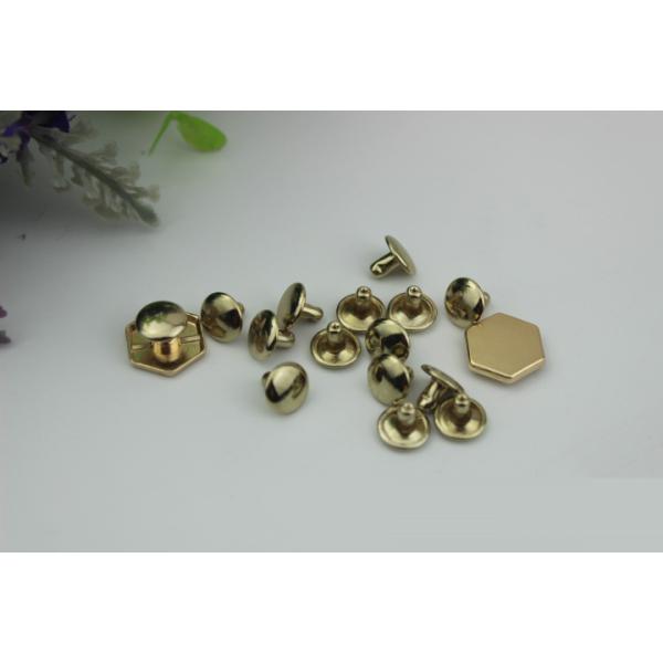 Super cheaper factory price bag fitting small flat six-sided nickel color metal buckles and rivets