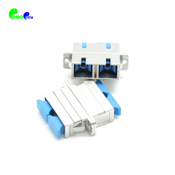Full Flange SC UPC Duplex Fiber Optic Adapter Singlemode Metal Material
