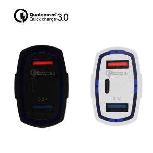 Fast Charge USB Auto Dual QC 3.0 Car Charger Portable Type C
